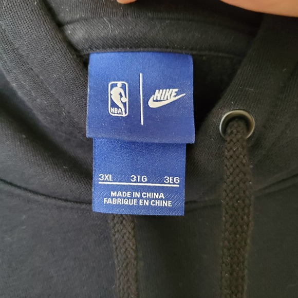 NIKE Men's NBA Golden State Warriors Black & White Drawstring Tie Hoodie sz 3XL - Picture 5 of 9